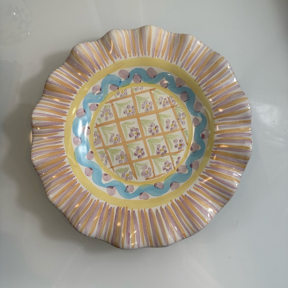 Mackenzie Childs luncheon  plate 8” Summer Frock ruffled